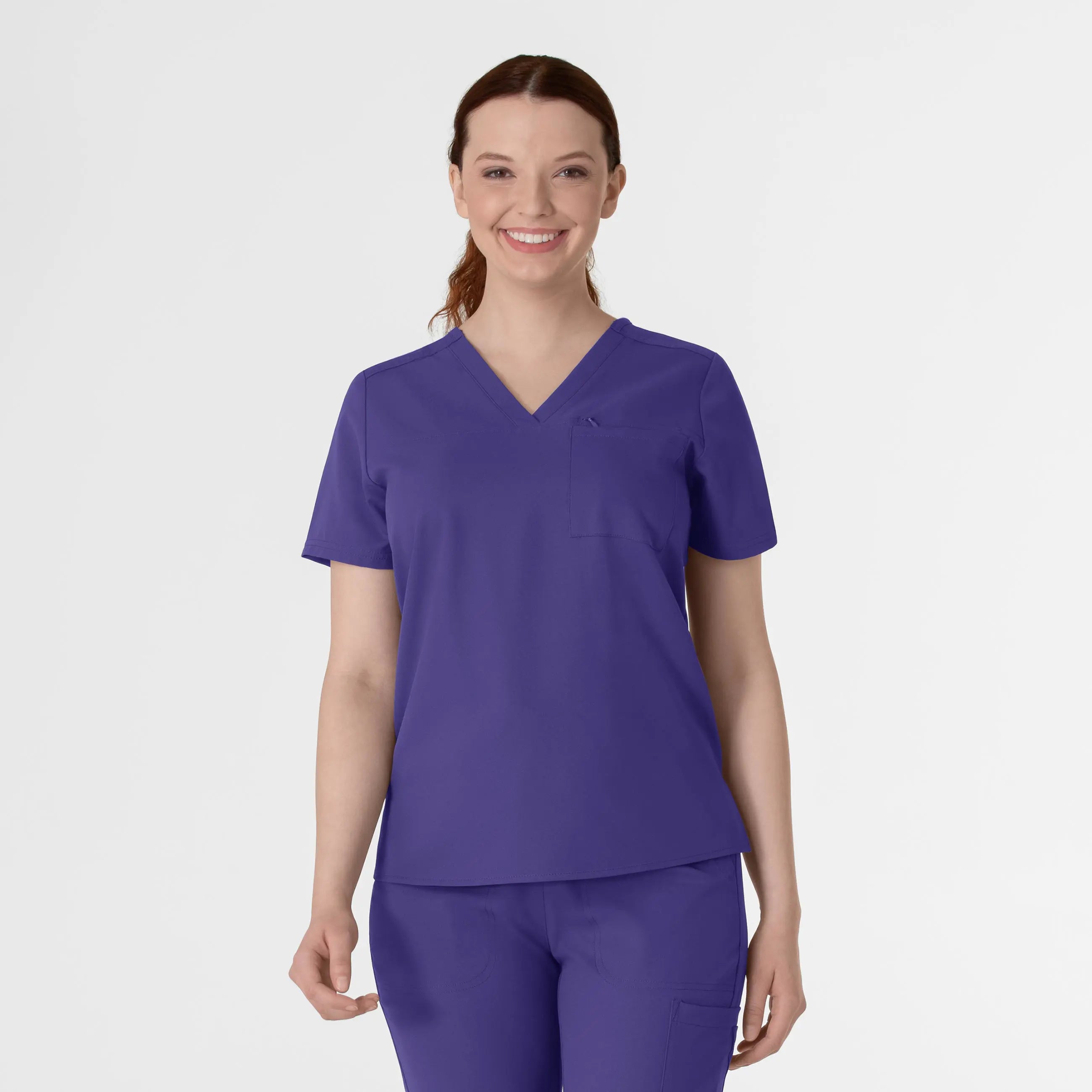 Wink Women's Thrive V-Neck Tuck-In Scrub Top - Grape