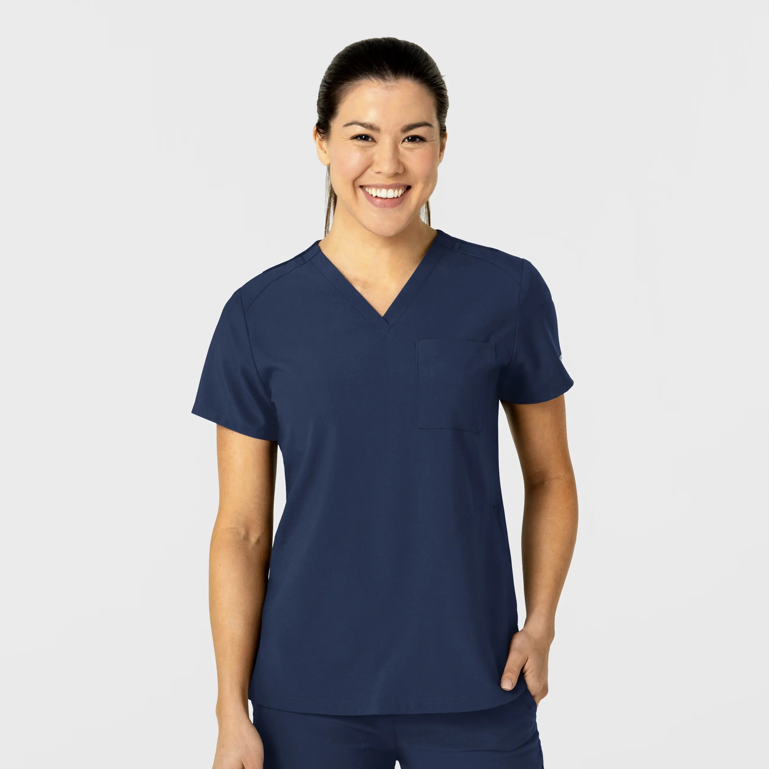 Wink Women's W123 Flex-n-Reach V-Neck Scrub Top - Navy